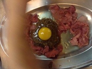 See the bright yolk on the marinade? BEEEFFFF